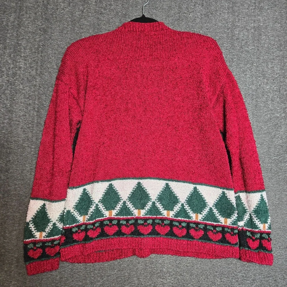 Vintage Mark Shale Women's Christmas Sweater Snowman Buttons‎ Grandma Knit Large